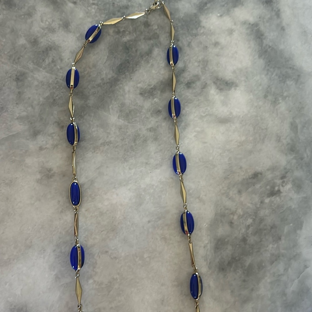 Blue necklace. Long.